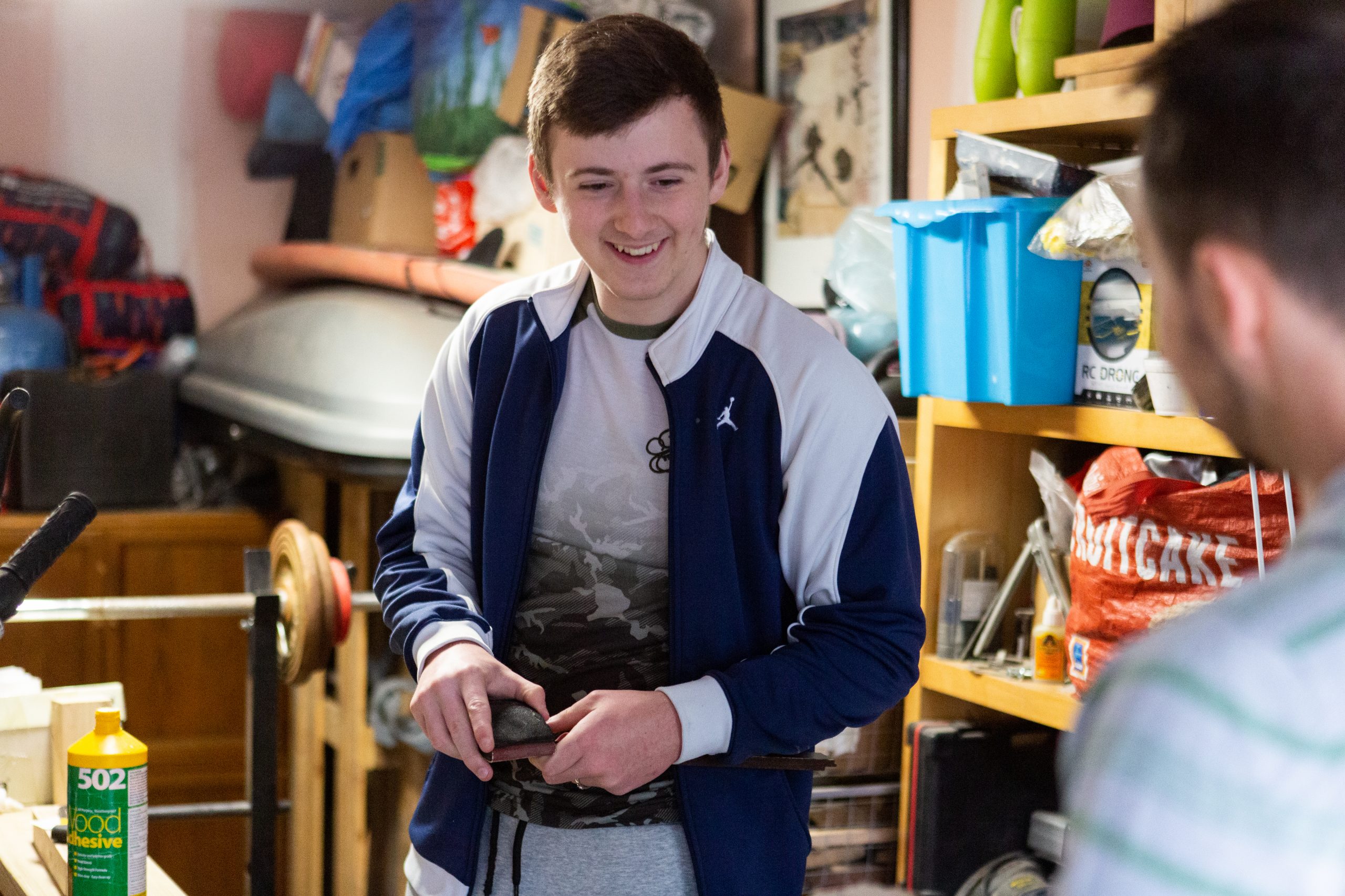 young man in a work shop